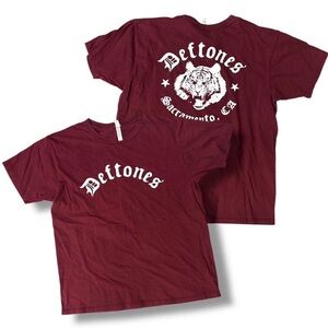 Maroon Deftones Graphic T-Shirt